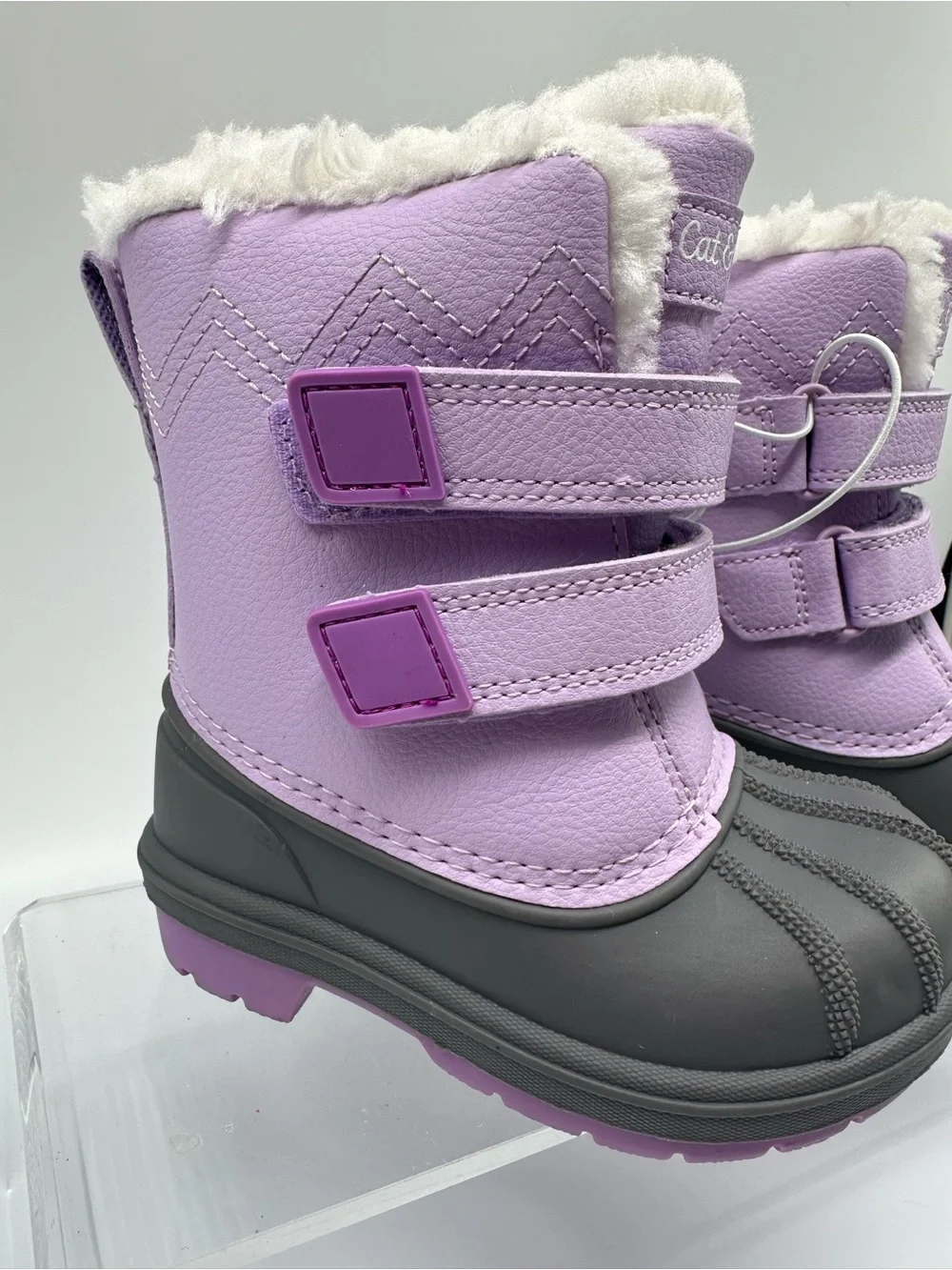 Cat & Jack Lilac and Gray Baby Winter Boots, size 5, NWT